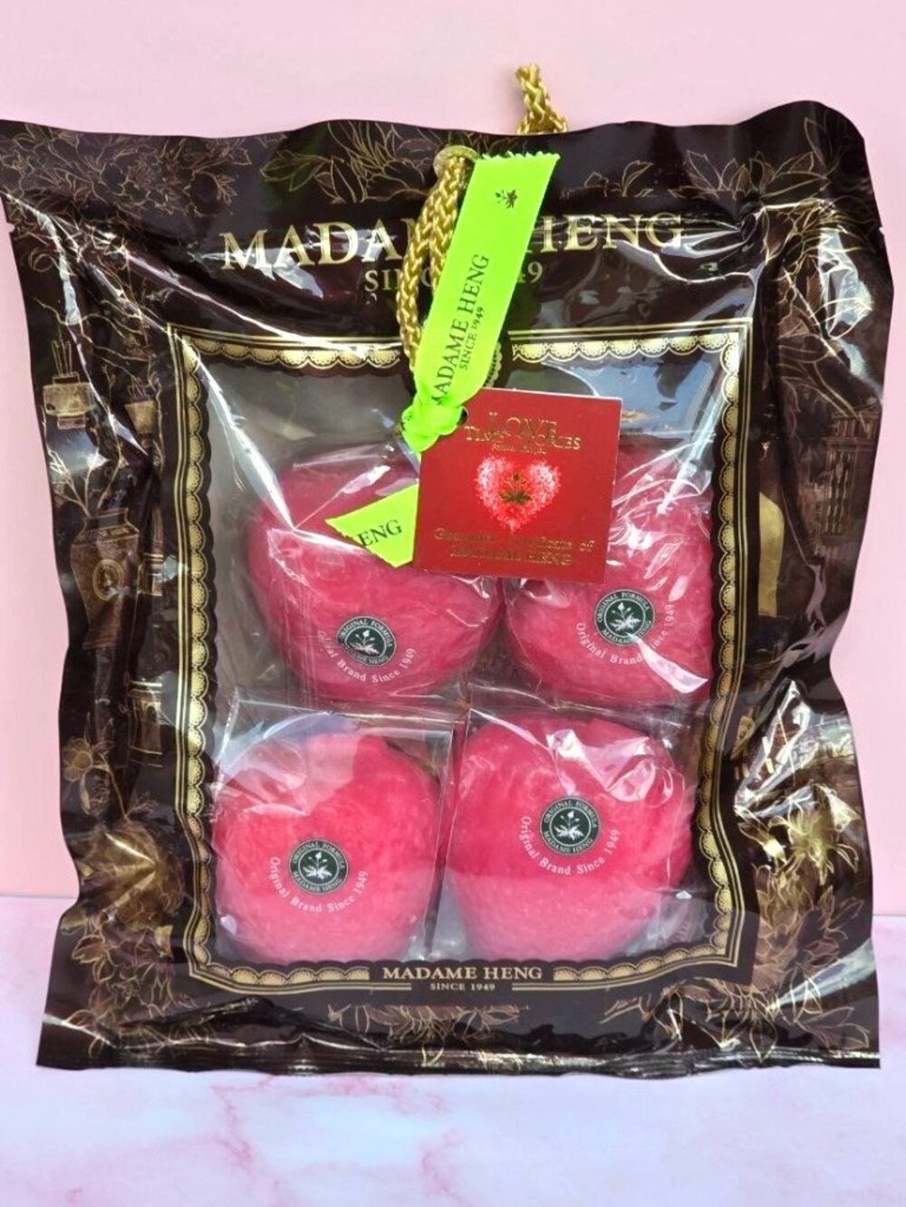 Madame Heng Strawberry Herbal Soap Set 4 x 120g Natural Bath Body Soap Thailand